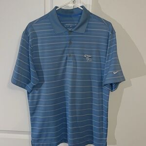 Torrey Pines La Jolla Golf Course Polo Shirt S Nike Dri Fit Carolina Blue Stripe